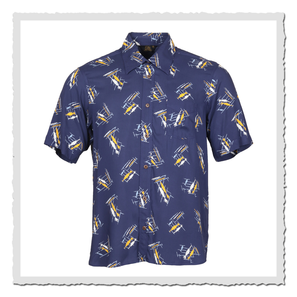 Pike Brothers 1948 Surf Shirt Kahoolawe Blue – Retro-Hawaiihemd im klassischen Surfstyle